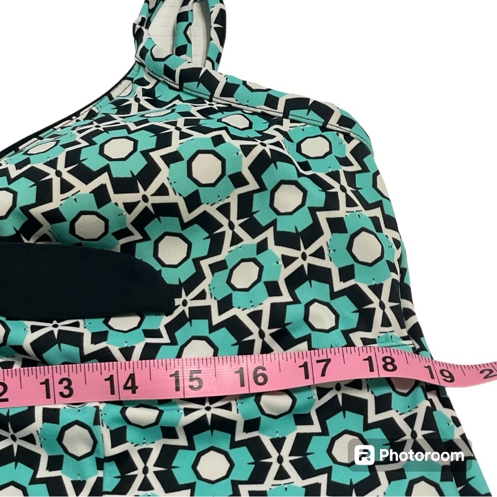 Fit 4U swim dress size 20W aqua,black,white geo design adjustable straps 1piece - Picture 9 of 13